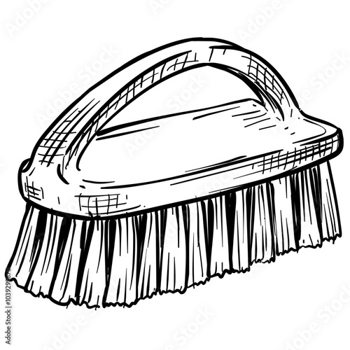scrub brush handdrawn illustration