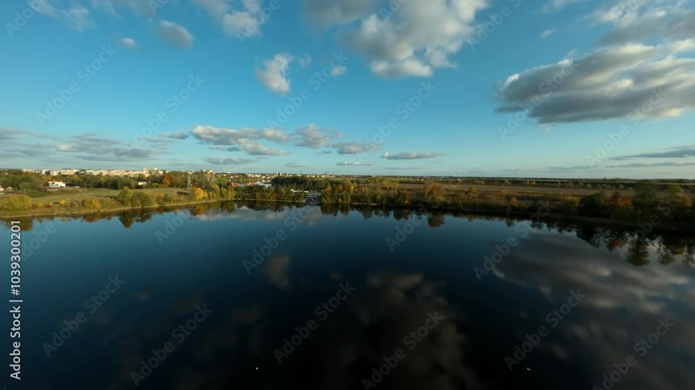Sunowo Lake Masurian Lake District Region in Poland, aerial nature landscape Europe Sunowo Lake Masurian Lake District Region in Poland, aerial nature landscape Europe