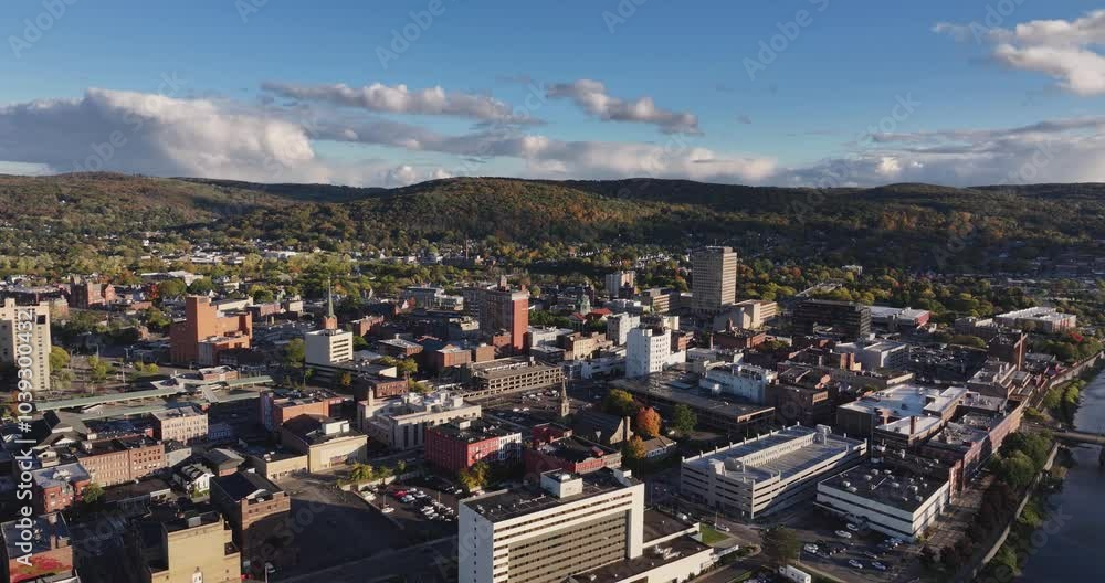 Aerial video of Binghamton New York, upstate NY - October 2024 Aerial video of Binghamton New York, upstate NY - October 2024