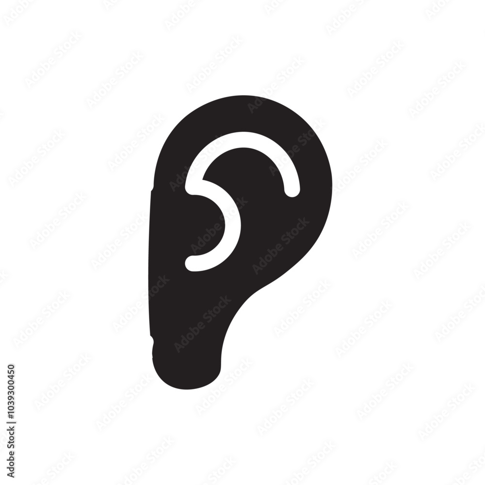Ear icon Flat line illustration Ear icon Flat line illustration