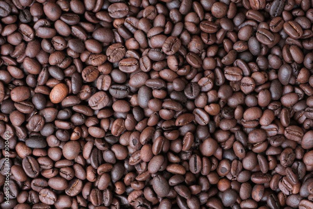 Roasted coffee beans for background Roasted coffee beans for background