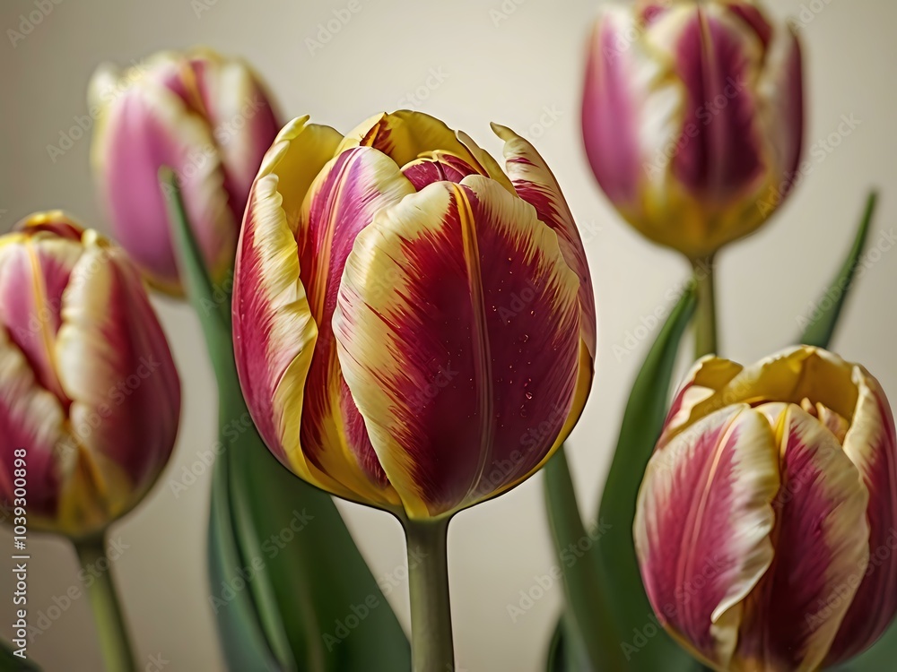 Fototapeta premium beautiful tulips photographed in the back garden of the house