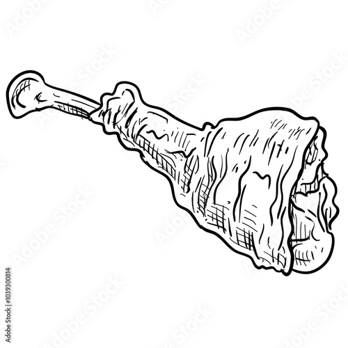 chicken legs meat handdrawn illustration