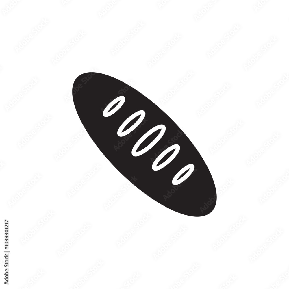 French baguette icon Flat line illustration French baguette icon Flat line illustration