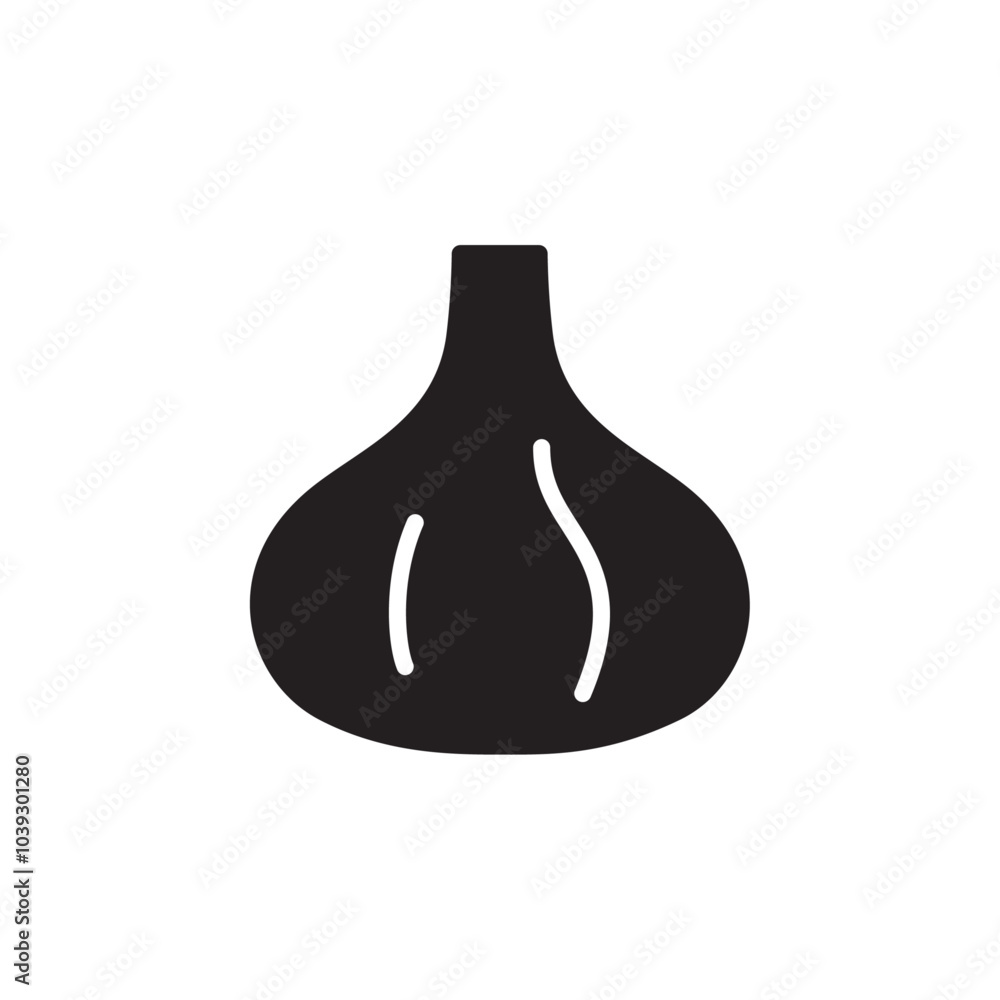 Garlic icon Flat line illustration Garlic icon Flat line illustration