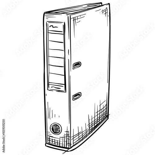 office binder file handdrawn illustration