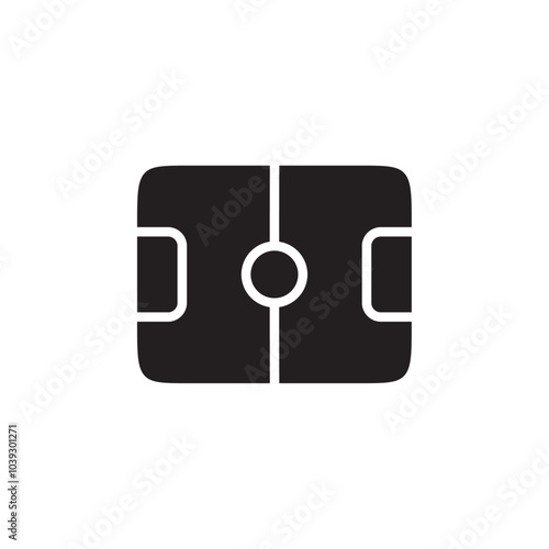 Football pitch icon Flat line illustration