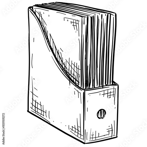 office binder file handdrawn illustration