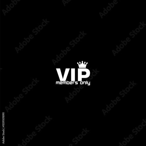 VIP members only icon isolated on dark background