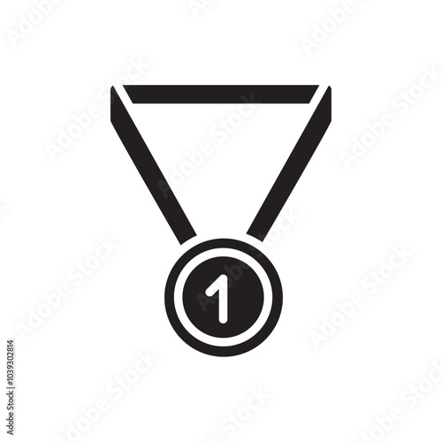 Medal icon Flat line illustration