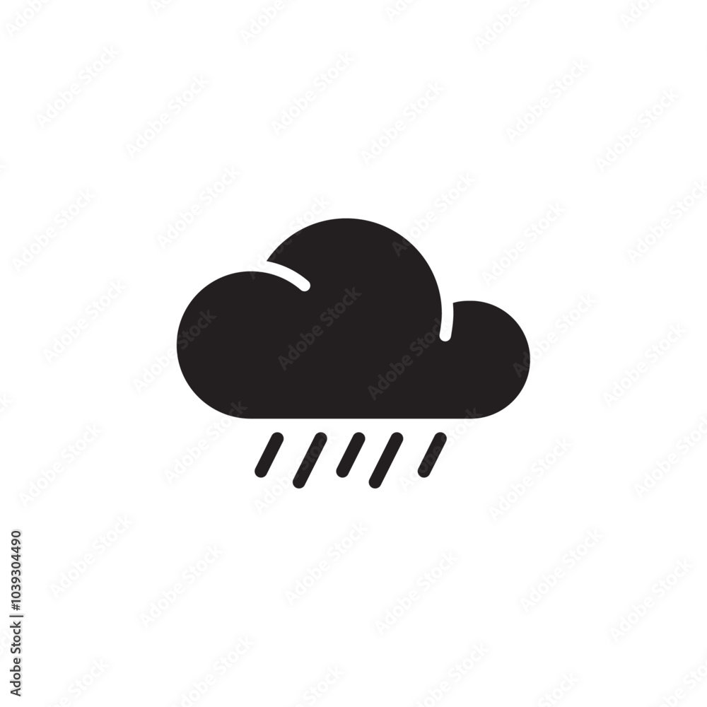 Rain icon Flat line illustration Rain icon Flat line illustration