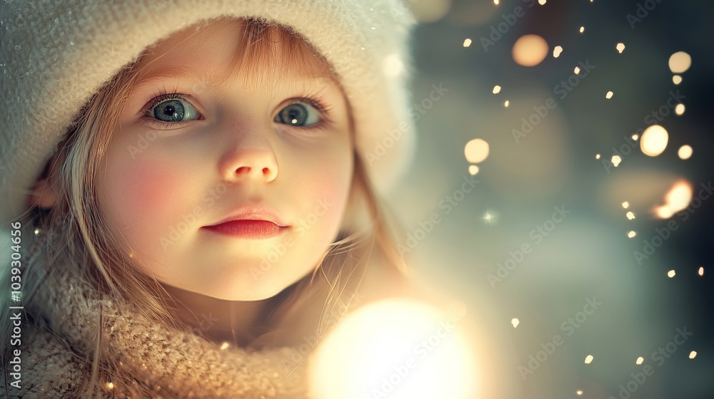 Joyful Child in Soft Light with Magical Expressions Joyful Child in Soft Light with Magical Expressions