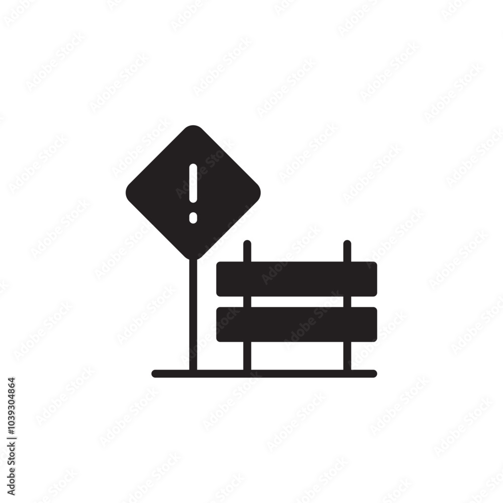 Road Construction sign icon Flat line illustration Road Construction sign icon Flat line illustration