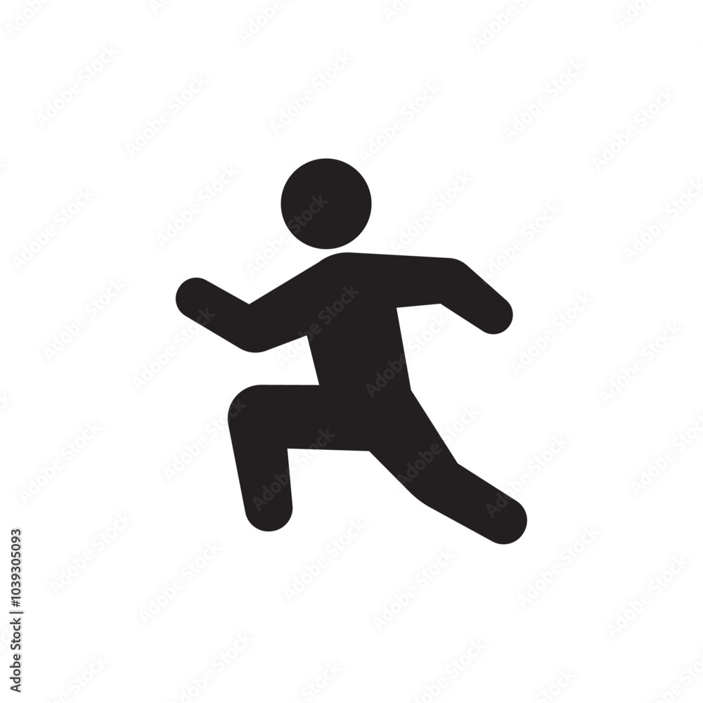 Running icon Flat line illustration Running icon Flat line illustration