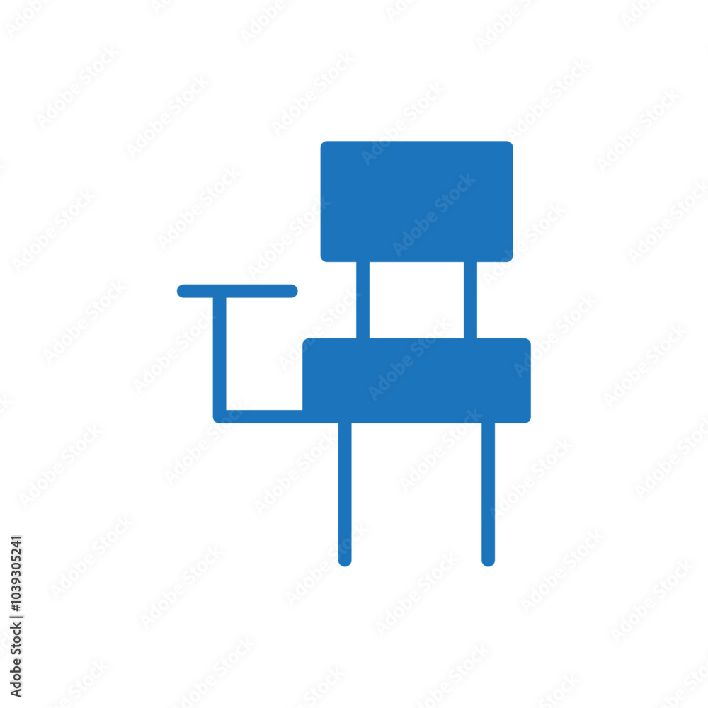 School chair desk Flat line illustration School chair desk Flat line illustration