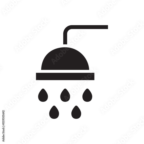 Shower icon Flat line illustration