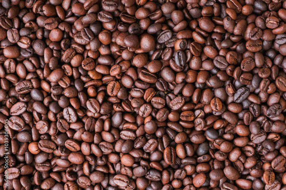 Roasted coffee beans for background Roasted coffee beans for background