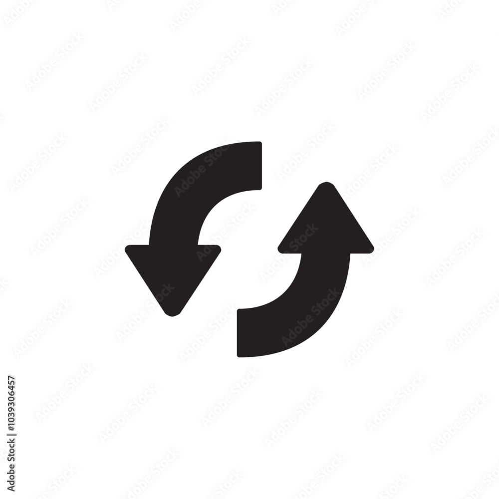 Sync icon Flat line illustration Sync icon Flat line illustration