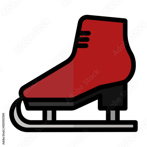 Ice skate icon in Color Lineal Color. Flat Outline style