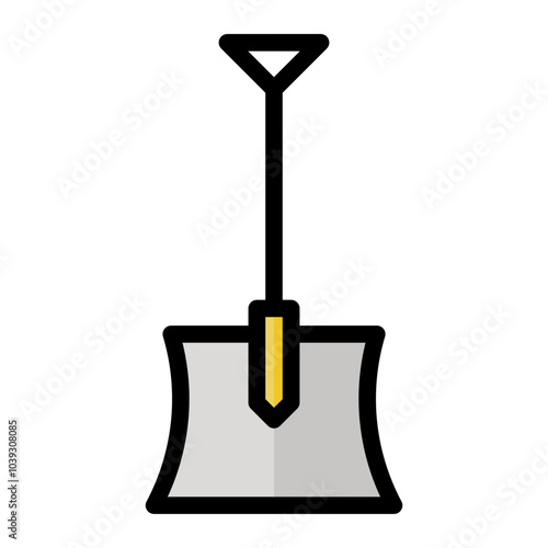 Shovel icon in Color Lineal Color. Flat Outline style