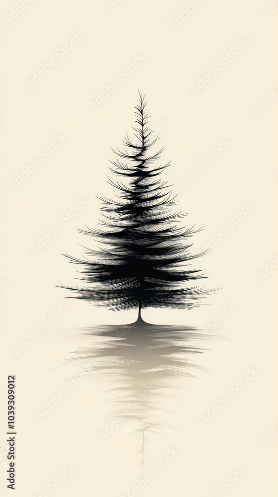 christmas tree on a beige background christmas tree on a beige background