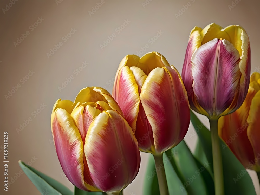Fototapeta premium beautiful tulip flower seen close up. beautiful flower in garden