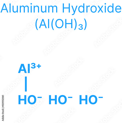 Aluminum Hydroxide (Al(OH)₃) Molecular Structure for Chemistry photo