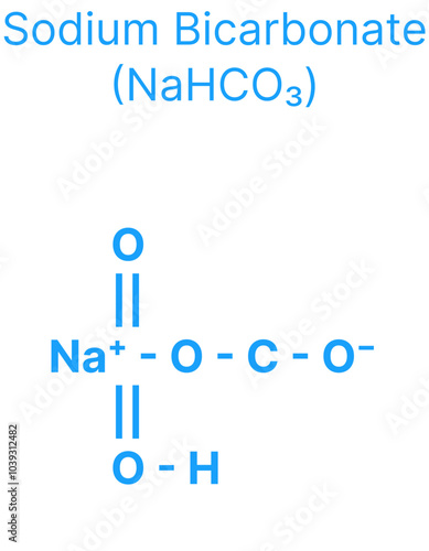 Sodium Bicarbonate (NaHCO₃) Molecular Structure for Chemistry