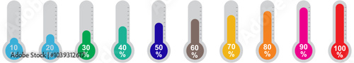 Temperature symbol. Thermometer simple icons. Vector illustration.