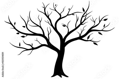 Tree Branch | isolated vector silhouette illustration on white background