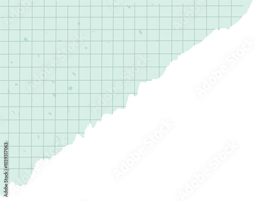 Corner grid lined torn paper decoration memo and postal 