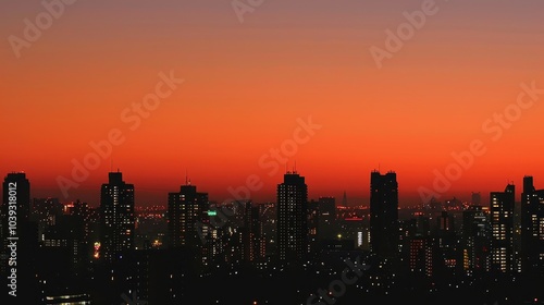Wallpaper Mural Dusk Cityscape with Skyscrapers and Vibrant Colors Torontodigital.ca