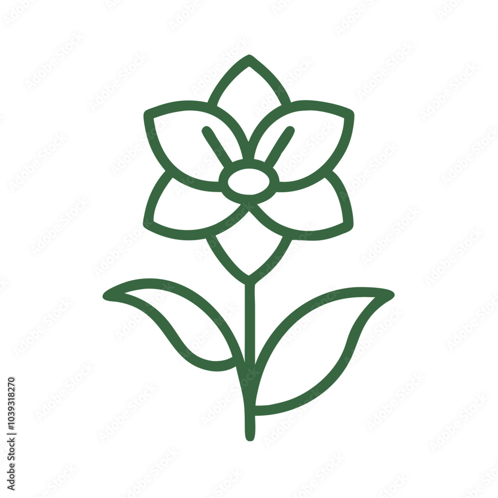 Stylized flower illustration representing beauty, nature, and botanical diversity Stylized flower illustration representing beauty, nature, and botanical diversity