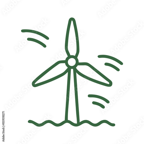 Wind turbine illustration representing renewable energy and sustainable technology