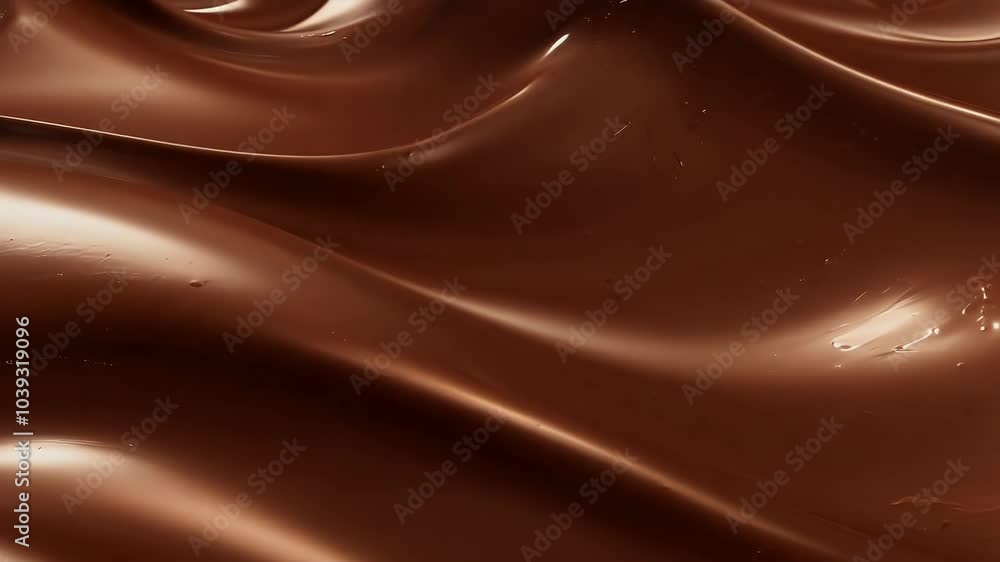 dynamic motion melted dark chocolate flows wavelike animation creating delightful seamless loop goodness highquality 4K visuals food brown swirl sweet dessert liquid abstract milk candy