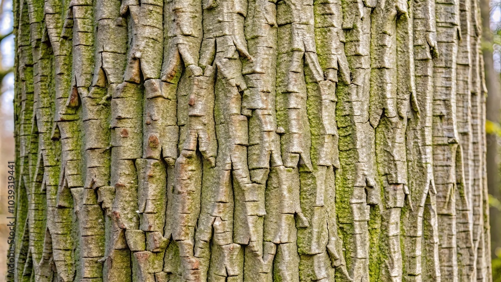 A close-up view of the intricate patterns and textures found on the bark of a mature tree, showcasing the natural beauty of the forest's silent giants. A close-up view of the intricate patterns and textures found on the bark of a mature tree, showcasing the natural beauty of the forest's silent giants.
