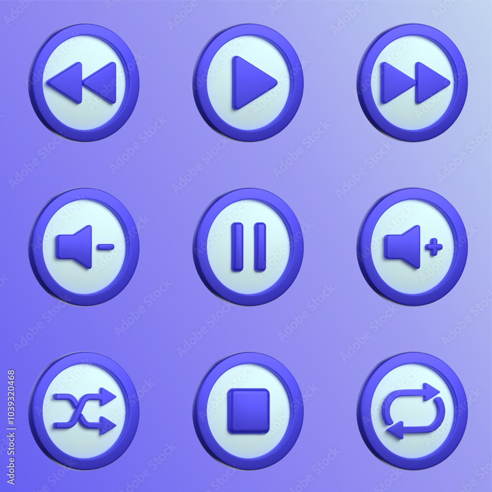music player element in 3d illustration with background music player element in 3d illustration with background