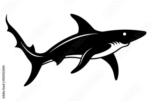 Hammerhead Shark Silhouette vector illustration photo