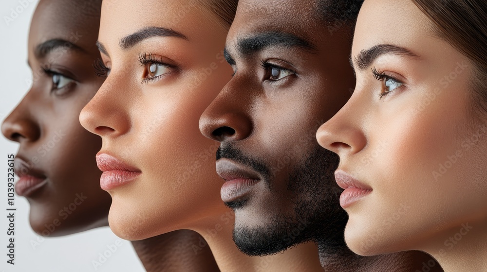 The profile portraits of men and women of different races showcase the beauty of diversity and emphasize the importance of diversity and inclusivity in society. The profile portraits of men and women of different races showcase the beauty of diversity and emphasize the importance of diversity and inclusivity in society.