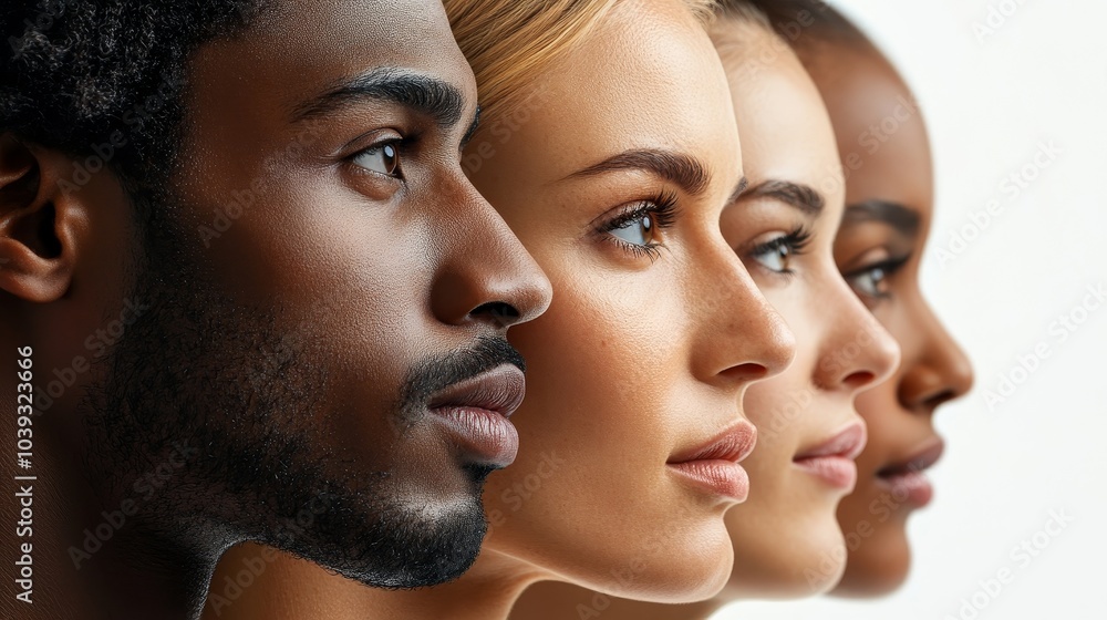 The profile portraits of men and women of different races showcase the beauty of diversity and emphasize the importance of diversity and inclusivity in society. The profile portraits of men and women of different races showcase the beauty of diversity and emphasize the importance of diversity and inclusivity in society.