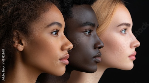 The profile portraits of men and women of different races showcase the beauty of diversity and emphasize the importance of diversity and inclusivity in society.