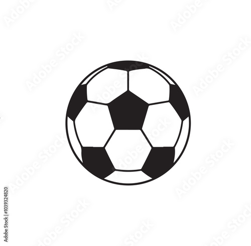 Classic Soccer Ball Silhouette Clip Art