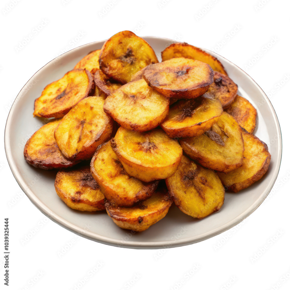 Fried plantains isolated on transparent background Fried plantains isolated on transparent background