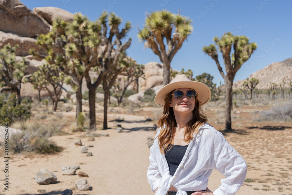 © Julija - Woman exploring Joshua Tree, National park in California