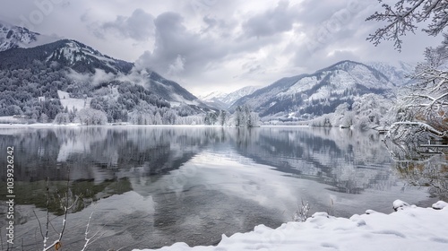 Wallpaper Mural Clear white natural scenery - a serene and pure vision of nature's beauty. This captivating scene features clear skies, white landscapes, and a sense of tranquility that invites you to explore and be  Torontodigital.ca