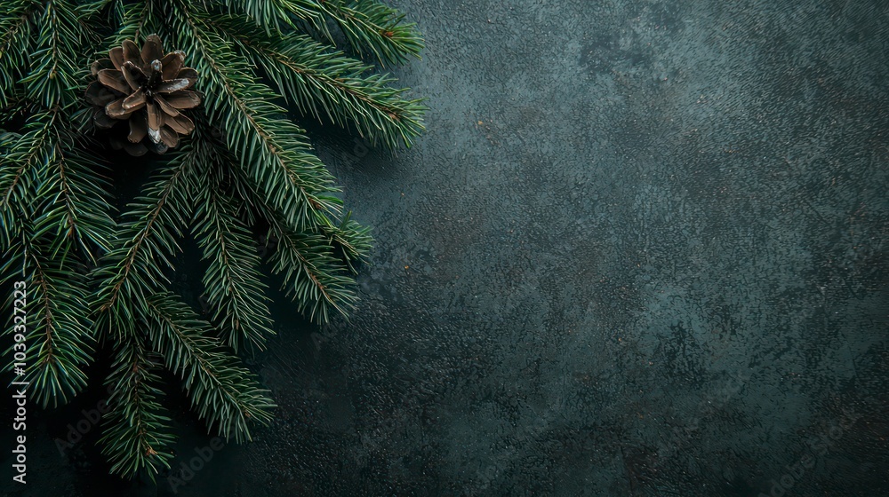 christmas background with a pine tree branch close-up christmas background with a pine tree branch close-up