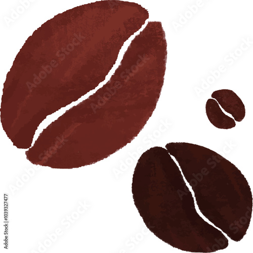 Simple hand-drawn illustration of coffee beans
