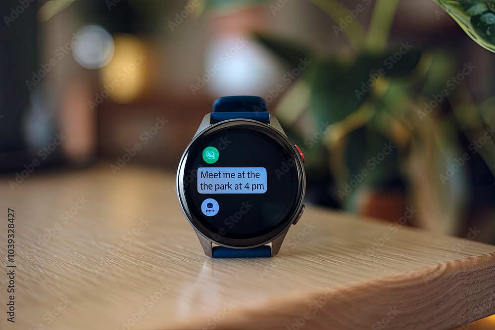 Fototapeta premium Text message notification on a smartwatch