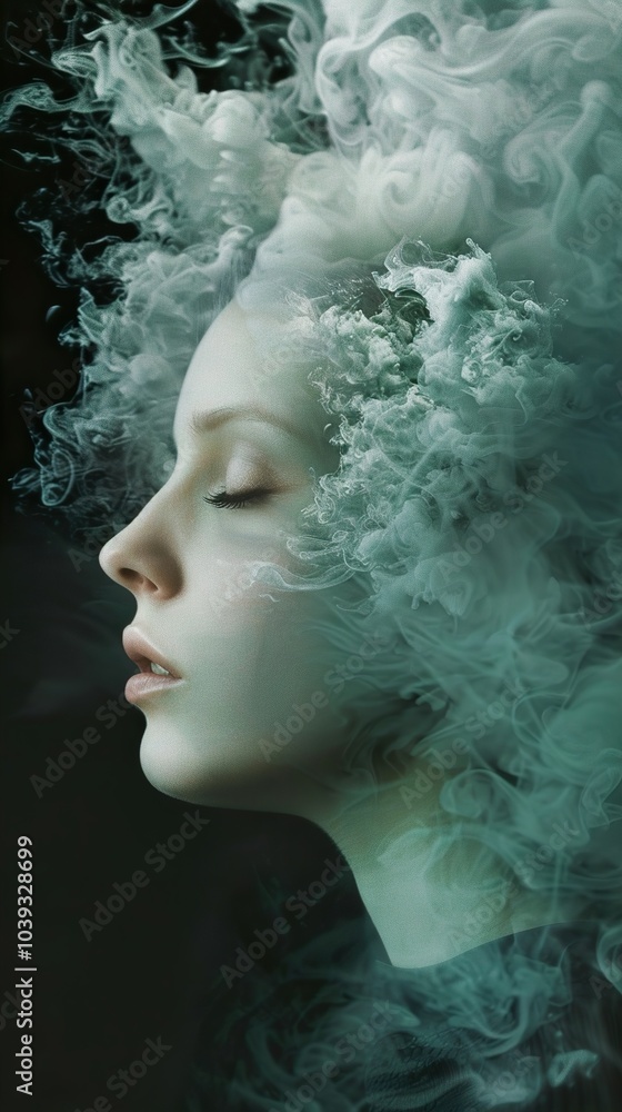 Dreamy Smoke Portrait: A Surreal Exploration of the Mind Dreamy Smoke Portrait: A Surreal Exploration of the Mind