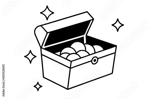 Jewels Box | isolated vector silhouette illustration on white background